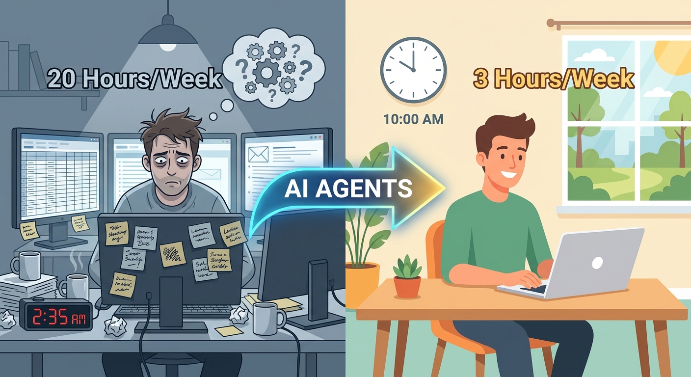 The 3-Hour Content Week: How AI Agents Handle What Used to Take 20 Hours - Cover Image