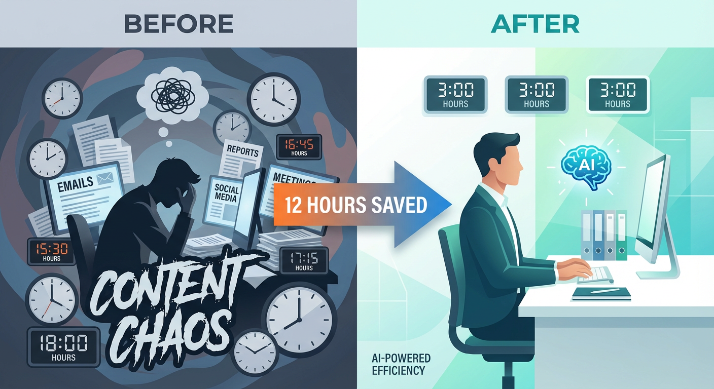 The 3-Hour Content Week: How AI Turned My 15-Hour Content Grind Into a System - Cover Image